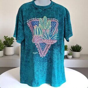 Vintage Maiden West Graphic Arizona T-Shirt Cactus Design 100% Cotton unisex
